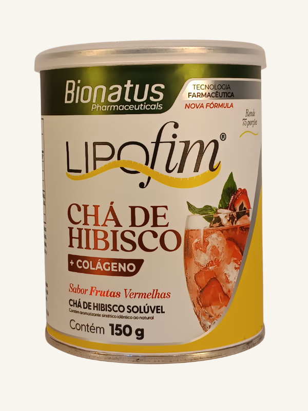 Lipofim Chá de Hibisco + Colágeno – Sabor Frutas Vermelhas – 150g