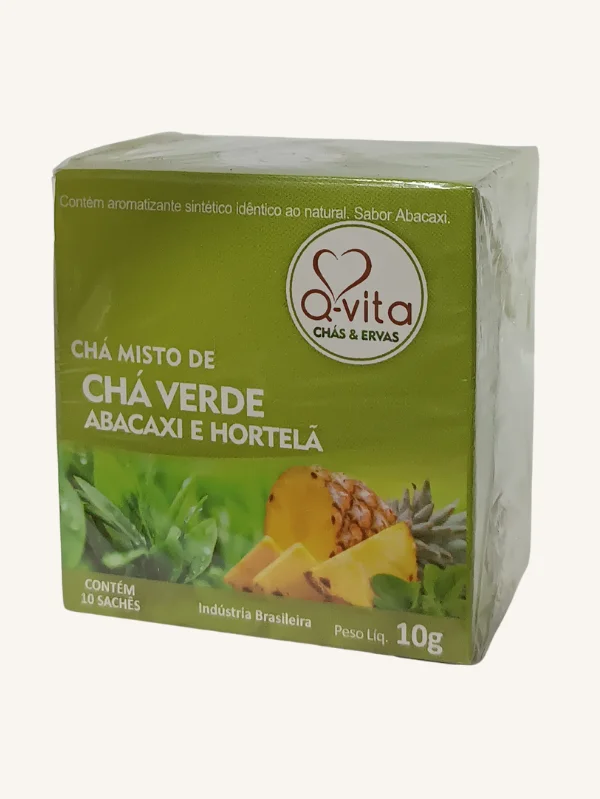 CHÁ MISTO DE CHÁ VERDE ABACAXI E HORTELÃ