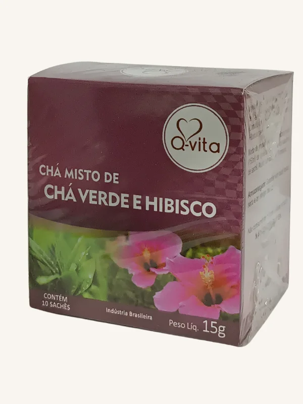 CHÁ MISTO DE CHÁ VERDE E HIBISCO