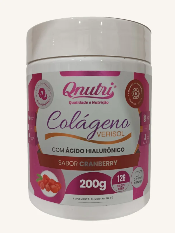 COLÁGENO VERISOL COM ÁCIDO HIALURÔNICO SABOR CRANBERRY