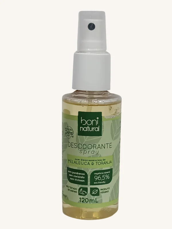 DESODORANTE SPRAY COM ÓLEOS ESSENCIAIS DE MELALEUCA E TORANJA